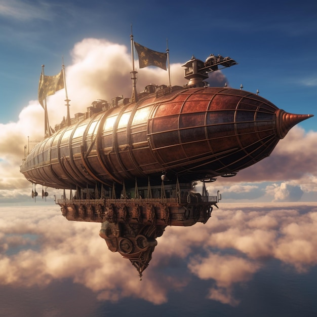 Foto nave espacial steampunk