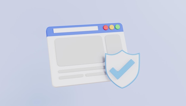 navegador da web com escudo de proteção proteção do navegador da web segurança da internet proteção de dados on-line