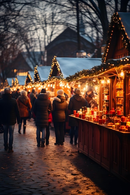 Navegando por el encantador mercado navideño a generado arte