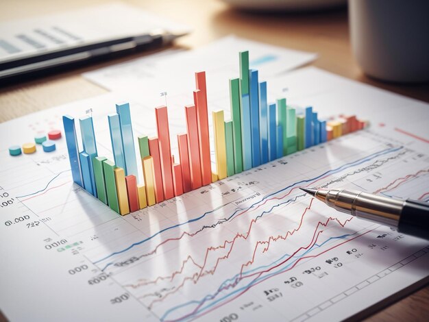 Foto navegando nas finanças finanças de investimento mercado de ações e análise de negócios