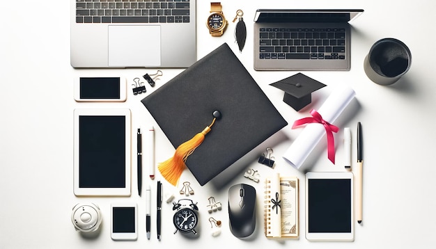 Foto navegando pela aprendizagem digital uma configuração de estudo em casa dos alunos