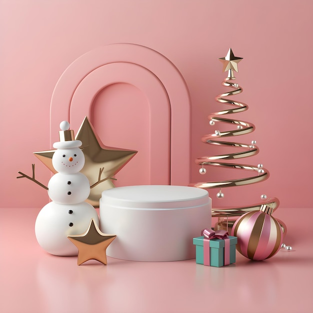 Navidad en 3D con un podio