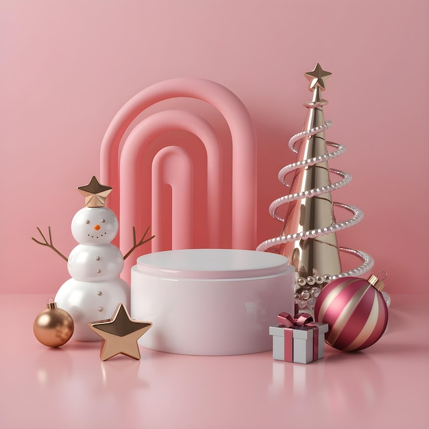 Navidad en 3D con un podio