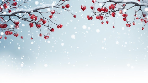 Navidad amor invierno tarjeta corazones rojos nieve fondo HD 8K fondo de pantalla Imagen fotográfica