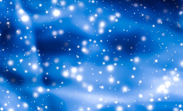 Foto navidad año nuevo y día de san valentín fondo abstracto azul diseño de tarjeta de vacaciones brillo de nieve brillante como telón de fondo de venta de temporada de invierno para marca de belleza de lujo