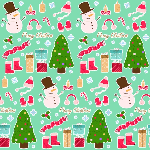 Navidad y Año Nuevo elementos de garabateo lindo Conjunto de decoraciones y iconos tradicionales de invierno dibujados a mano