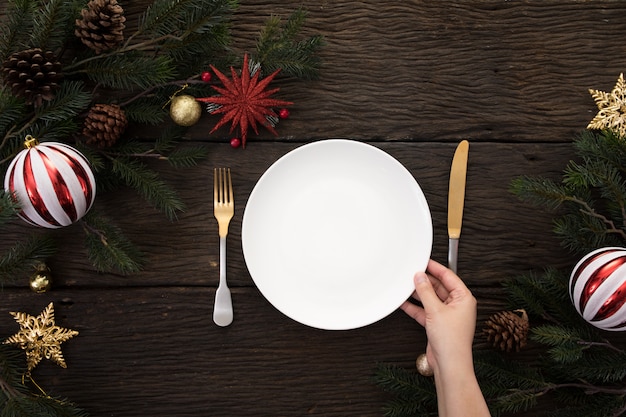 Navidad año nuevo fiesta mesa cena fondo celebrar tiempo