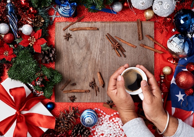 Navidad, año nuevo en madera