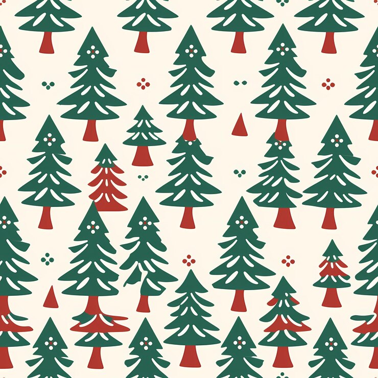 La Navidad está aquí Variado patrón de árbol