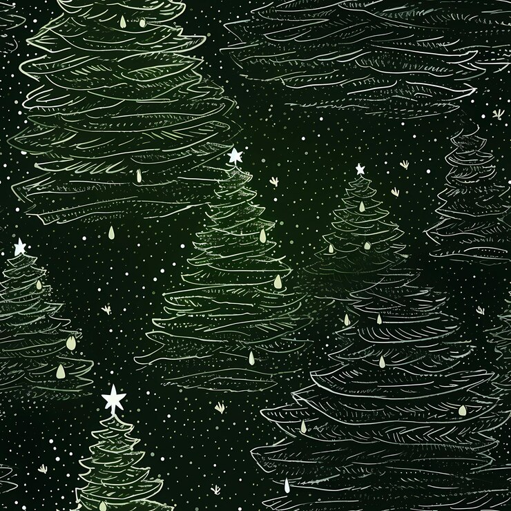 La Navidad está aquí Variado patrón de árbol