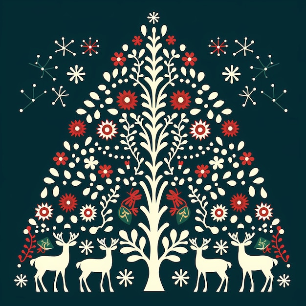 La Navidad está aquí Variado patrón de árbol