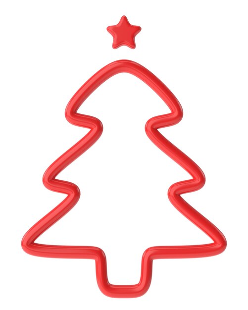 Foto navidad línea arte árbol de navidad 3d ilustración