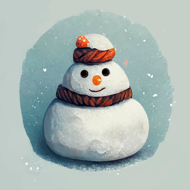 Navidad con muñeco de nieve feliz en invierno