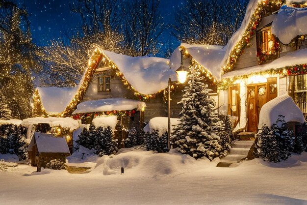 Navidad por la noche en una ciudad