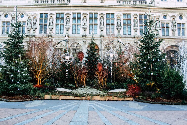 Navidad en París Francia Arquitectura y monumentos de París Postal de París