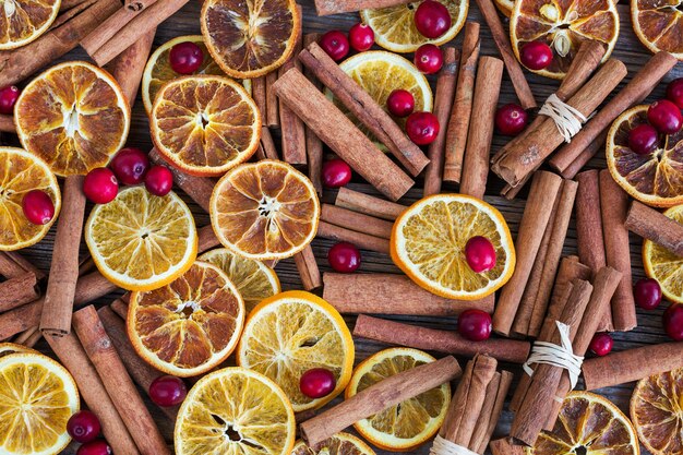 Navidad picante. Canela, naranjas y arándanos.