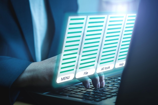Navigating a digital interface on a modern laptop