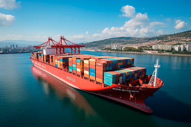 Foto navio de carga no porto de odessa