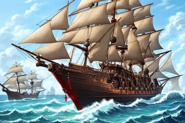 navio pirata no mar