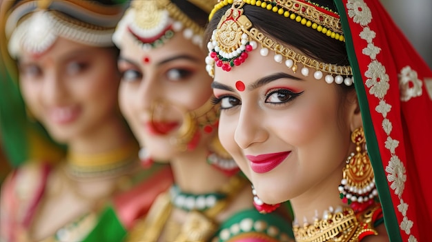 Navratri em trajes tradicionais