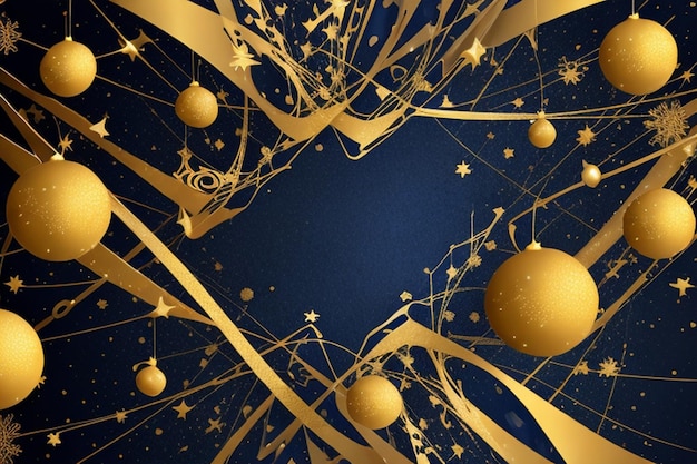Navy Blue Gold Festpartikel-Hintergrund mit Golden Light Shine Bokeh und luxuriöser Folie-Textur