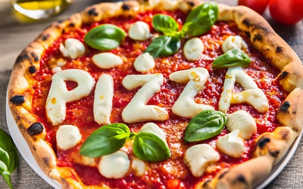 Neapolitanische Pizza auf schwarzem Hintergrund