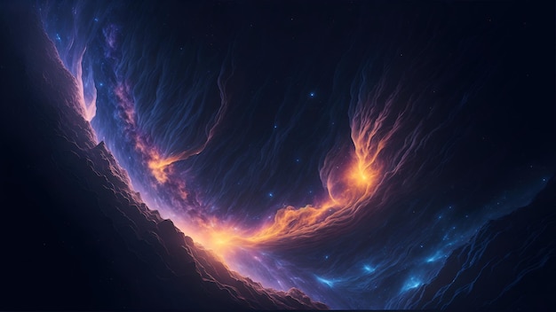 Nebel-Galaxie-Hintergrund, Kosmos-Wolken und wunderschöne Universum-Nachtsterne, generative KI