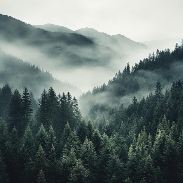 Nebel über dem Wald