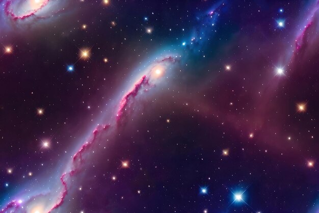 Nebel und Galaxien im Weltraum Abstrakter Kosmoshintergrund KI-generierte Inhalte
