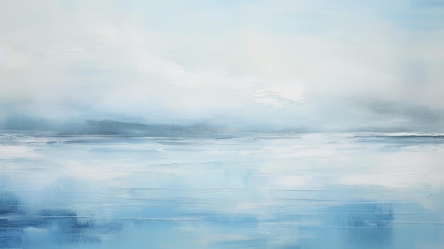 Nebelige Landschaften Abstrakte Malerei von Wasser und Himmel