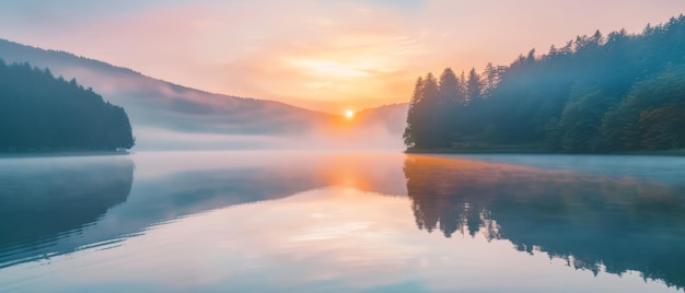 Nebelige Morgenszene am Lacu Rosu