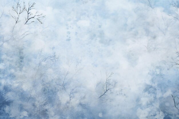 Neblige Winterlandschaft mit schneebedeckten Bäumen, natürlichem Hintergrund