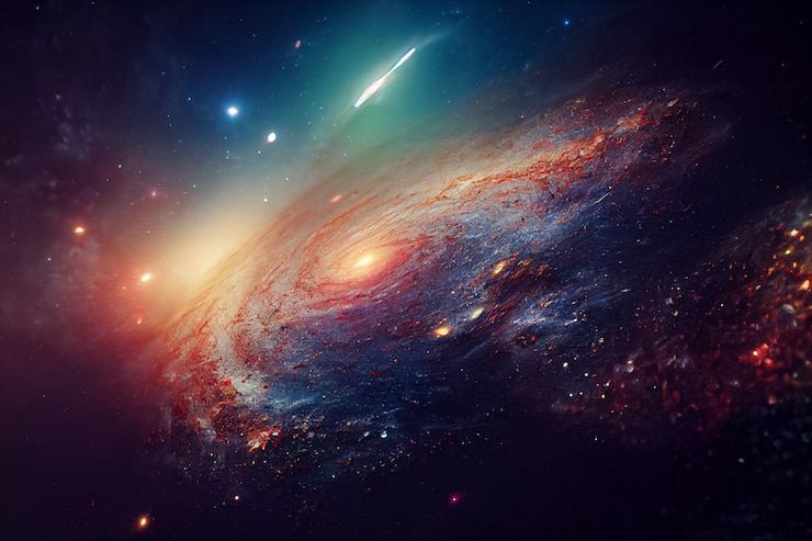 Foto nebula milkyway und galaxien im weltraum 3d