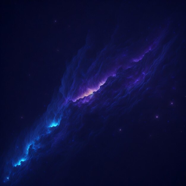 Una nebulosa azul y violeta con una luz azul en el medio.