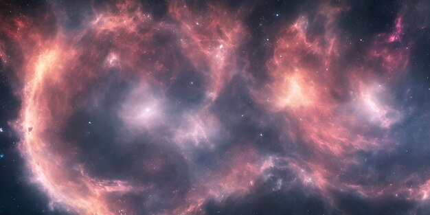 Nebulosa de color atmosférico y estrellas brillantes en el espacio profundo.