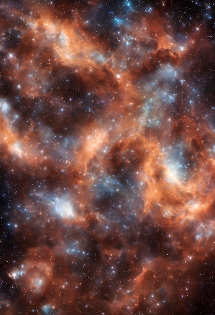 Nebulosa de color atmosférico y estrellas brillantes en el espacio profundo.