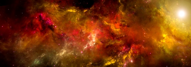 Una nebulosa de colores brillantes en el espacio profundo. Fondos de pantalla de ciencia ficción.