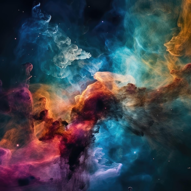Nebulosa con colores vibrantes y ai generativo de gases arremolinados