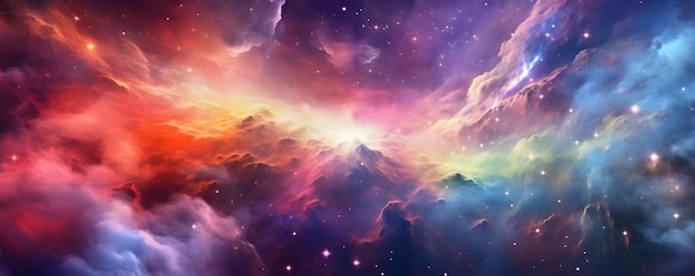 Nebulosa colorida no espaço
