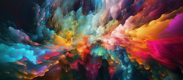 Nebulosa colorida o nube en el espacio Ilustración AI GenerativexD