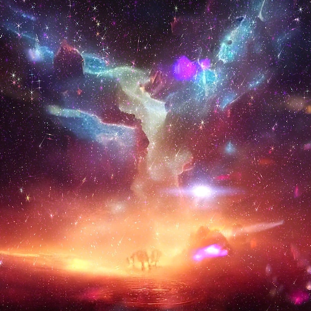 Nebulosa do espaço e fundo do universo do planeta cósmico das estrelas