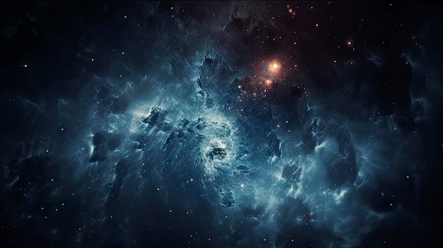 Nebulosa enorme que brilla intensamente con estrellas jóvenes Fondo espacial ai generativo