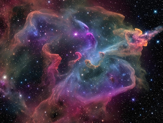 Nebulosa espacial fumaça colorida