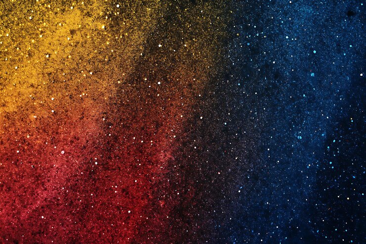 Nebulosa espacial vibrante con cielo nocturno estrellado y colores de gradiente ardiente