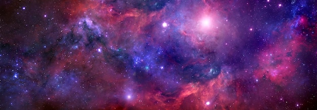 Nebulosa y estrellas en el cielo nocturno de un banner web. Fondo del espacio para el diseño