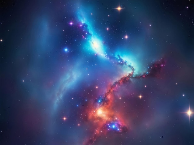 Nebulosa de fantasía en la galaxia Ilustración de IA generativa