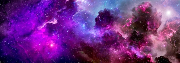 Nebulosa fantástica estelar e galáxia do espaço profundo no universo