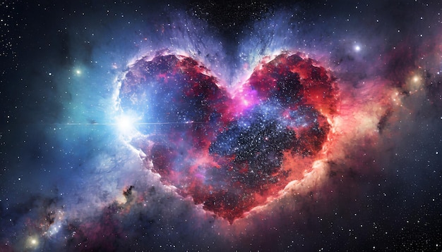 Nebulosa en forma de corazón Galaxia del corazón Símbolo astrológico del amor Día de San Valentín