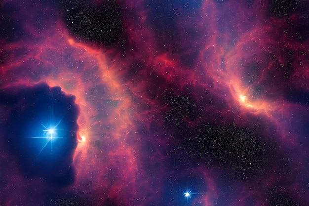 Nebulosa de la galaxia espacial en planetas y estrellas del espacio exterior