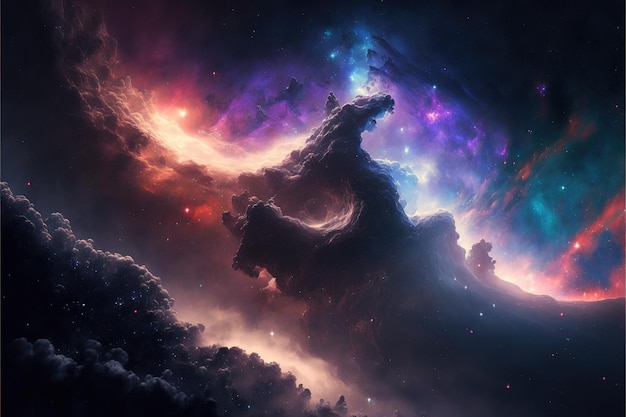 Nebulosa y galaxias en el espacio profundo Resumen cosmos univese fondo